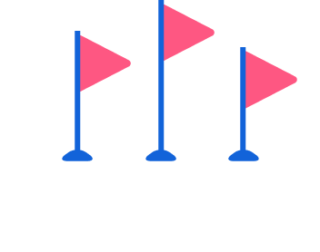 3つの旗のイラスト