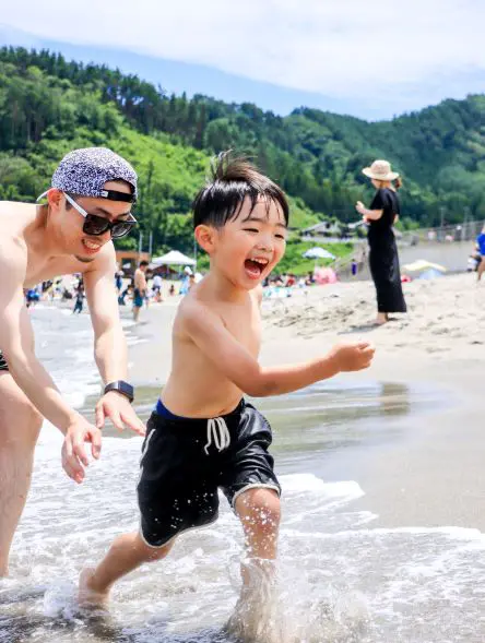 家族で海遊び＠根浜海岸